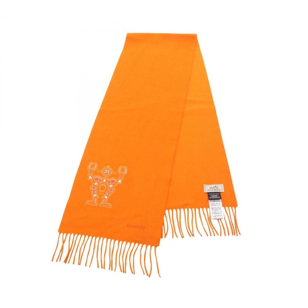 Hermes Hello Mr. Fariere Cashmere Scarf for Women, Orange